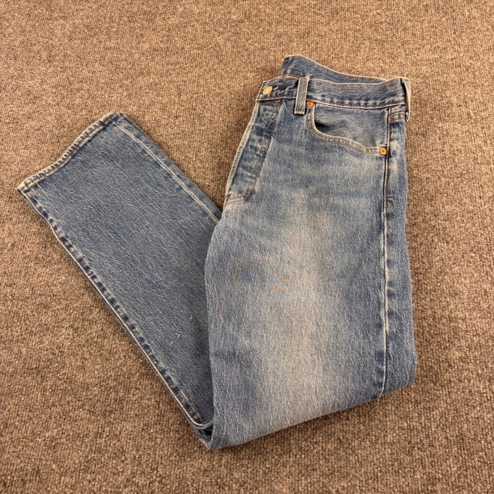 Levi's 501 Original Fit Jeans Mens 33x32 Blue Good Straight Leg Button Fly